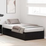 vidaXL Cadre de lit avec rangement Chêne noir 90 x 190 cm