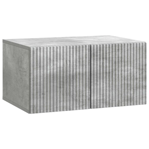 vidaXL Meuble TV mural Gris béton 59 5 x 41 x 30 cm Bois d'ingénierie