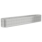 vidaXL Lit surélevé de jardin Acier enduit de poudre Argenté