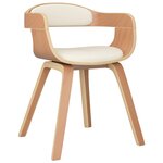 vidaXL Chaises à manger lot de 6 crème similicuir et bois courbé