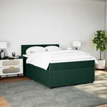 vidaXL Sommier à lattes de lit et matelas Vert foncé 140x200cm Velours