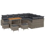 vidaXL Ensemble de canapé de jardin avec coussin 13 Pièces Gris