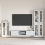 vidaXL Ensemble meuble TV avec tiroir FLORIN Blanc Bois d'ingénierie