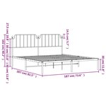 vidaXL Cadre de lit métal sans matelas et tête de lit noir 180x200 cm