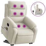 vidaXL Fauteuil de massage inclinable Crème Velours