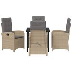 vidaXL Ensemble de salle à manger pour jardin 5 Pièces Beige polyrotin