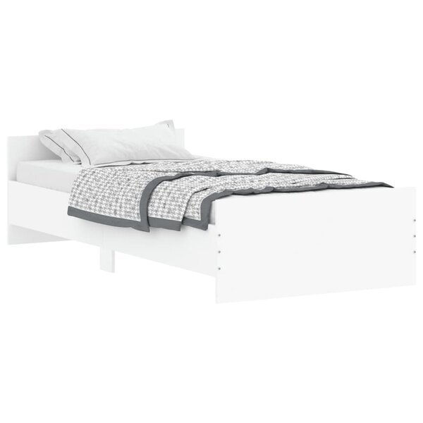 vidaXL Cadre de lit blanc 90x200 cm bois d'ingénierie