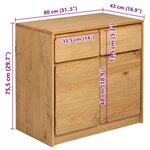 vidaXL Buffet SAUDA chêne 80x43x75 5 cm bois massif de pin