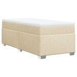 vidaXL Sommier à lattes de lit et matelas Crème 90x190 cm Tissu