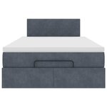 vidaXL Lit ottoman avec matelas gris foncé 120x190 cm velours