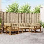 vidaXL Ensemble de canapés d'extérieur 6 pc Naturel et Beige