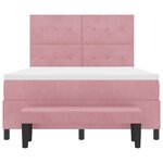 vidaXL Lit à ressorts avec coussin Rose 190 x 140 cm Velours