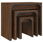 vidaXL Tables basses gigognes 3 Pièces chêne marron bois d'ingénierie