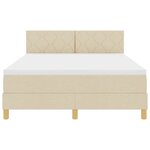 vidaXL Lit à ressorts avec matelas Crème 140 x 200 cm tissu