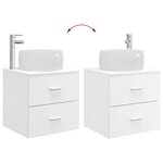 vidaXL Vanité de lavabo mural Blanc 49 5 x 44 5 x 66 cm