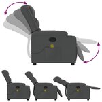 vidaXL Fauteuil de massage inclinable Gris foncé Tissu