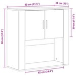 vidaXL Meuble mural chêne artisanal 80 x 33 x 80 cm Bois d'ingénierie