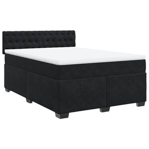 vidaXL Sommier à lattes de lit et matelas Noir 160x200 cm Velours