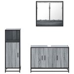 vidaXL Ensemble de meubles de salle de bain 3 Pièces Sonoma gris