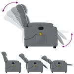 vidaXL Fauteuil de massage inclinable Gris Similicuir