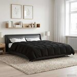vidaXL Duvet complet toute l'année Noir 220 x 260 cm Microfibre