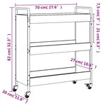 vidaXL Chariot de cuisine chêne sonoma 70x30x82 cm bois d'ingénierie