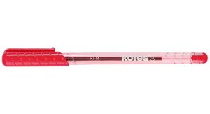Stylo bille jetable K-PEN K1 Triangulaire Pointe fine Rouge KORES