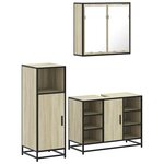 vidaXL Ensemble de meubles de salle de bain 3 Pièces chêne sonoma