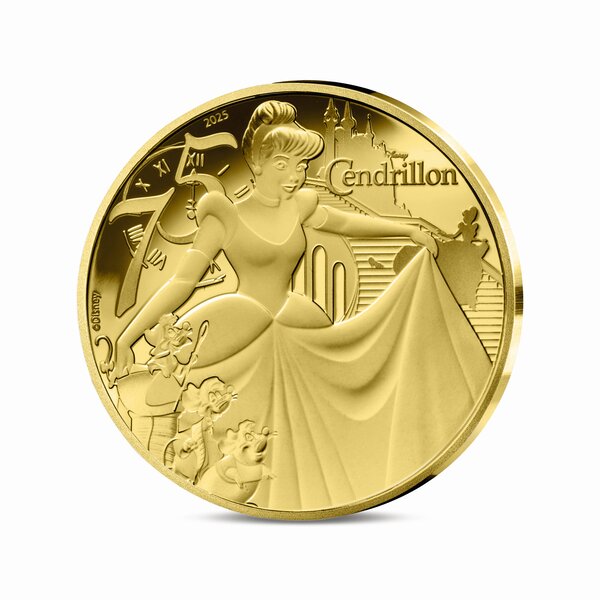 Les classiques d'animation Disney - Cendrillon Monnaie de 50€ Or 1/4Oz