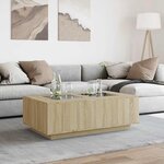 vidaXL Table basse avec LED infini chêne sonoma 116x69x40 cm