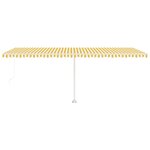 vidaXL Auvent manuel rétractable sur pied 600x350 cm Jaune/Blanc