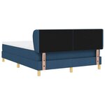 vidaXL Lit à ressorts avec matelas Bleu 160 x 200 cm tissu