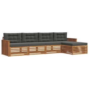 vidaXL Ensemble de canapés d'extérieur 5 pc Naturel et Anthracite