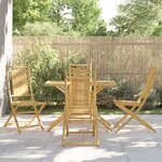 vidaXL Ensemble à manger de jardin 5 Pièces bambou