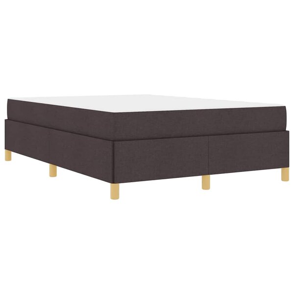 vidaXL Lit à ressorts Marron foncé et Blanc 140 x 190 cm tissu