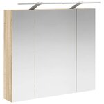 vidaXL Armoire Miroir de Salle de Bain Chêne Sonoma 80 x 14.5 x 70 cm