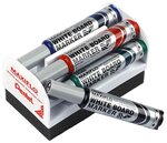 Set Brosse magnétique + 4 marqueurs pour tableau blanc MAXIFLO MWL5S PENTEL