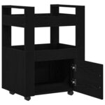 vidaXL Chariot de cuisine Chêne noir 60 x 45 x 80 cm Bois d'ingénierie