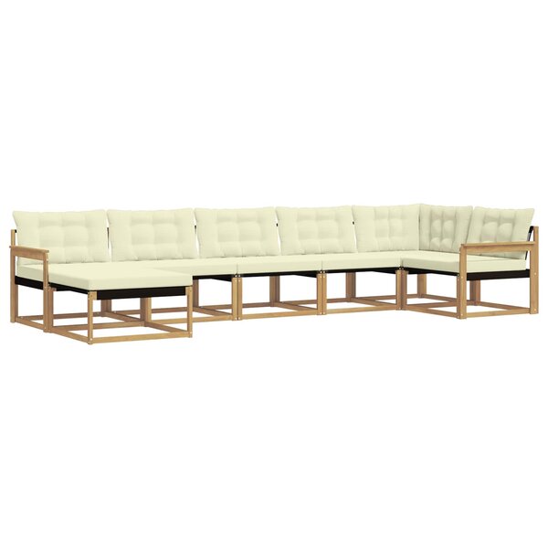 vidaXL Ensemble de canapés d'extérieur 7 pc Blanc et crème