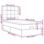 vidaXL Cadre de lit ottoman et matelas gris clair 90x190 cm tissu