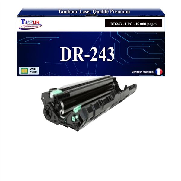 T3AZUR - Kit Tambour compatible avec Brother DR243 pour Brother HL-L3270CDW  HL-L3280CDW - 18 000 pages -T3AZUR
