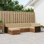 vidaXL Ensemble de canapés d'extérieur 6 Pièces Naturel et Beige