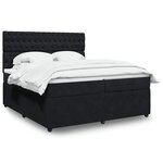 vidaXL Sommier à lattes de lit et matelas Noir 200x200 cm Velours