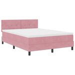 vidaXL Lit à ressort avec matelas Rose 140x200 cm Velours
