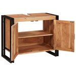vidaXL Meuble sous-vasque de salle de bain Bois d'acacia massif et fer