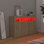 vidaXL Buffet avec lumières LED chêne sonoma 115 5x30x75 cm