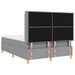 vidaXL Lit à ressorts avec bandes LED Gris clair 140 x 200 cm tissu