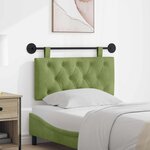 vidaXL Tête de lit suspendue Vert clair Velours