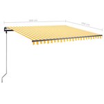 vidaXL Auvent manuel rétractable avec LED 400x350 cm Jaune et blanc