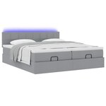 VidaXL Cadre de lit ottoman et matelas gris clair 200x200cm tissu